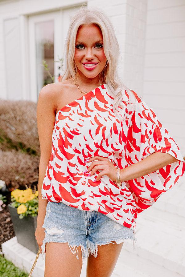 Impressions Curacao Cutie Shift Top In Scarlet