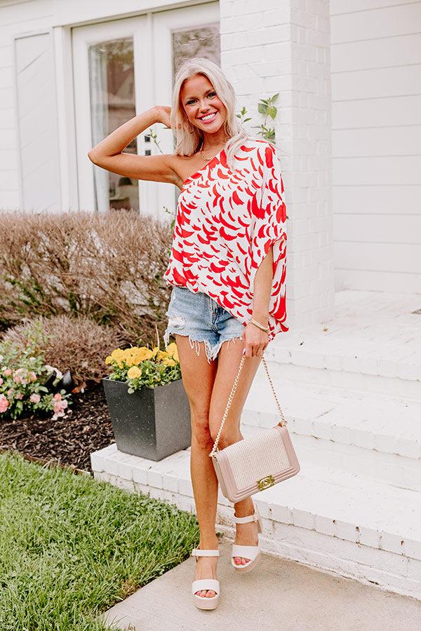 Impressions Curacao Cutie Shift Top In Scarlet