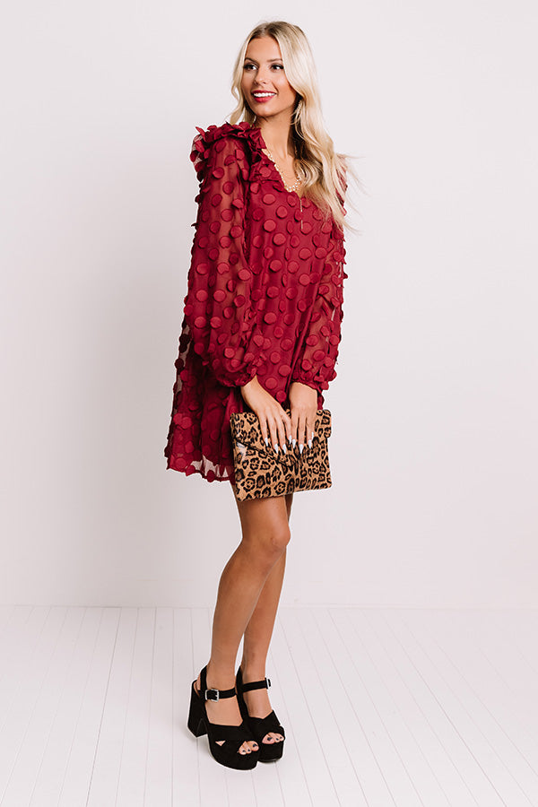 Impressions Cute Collab Shift Dress In Wine