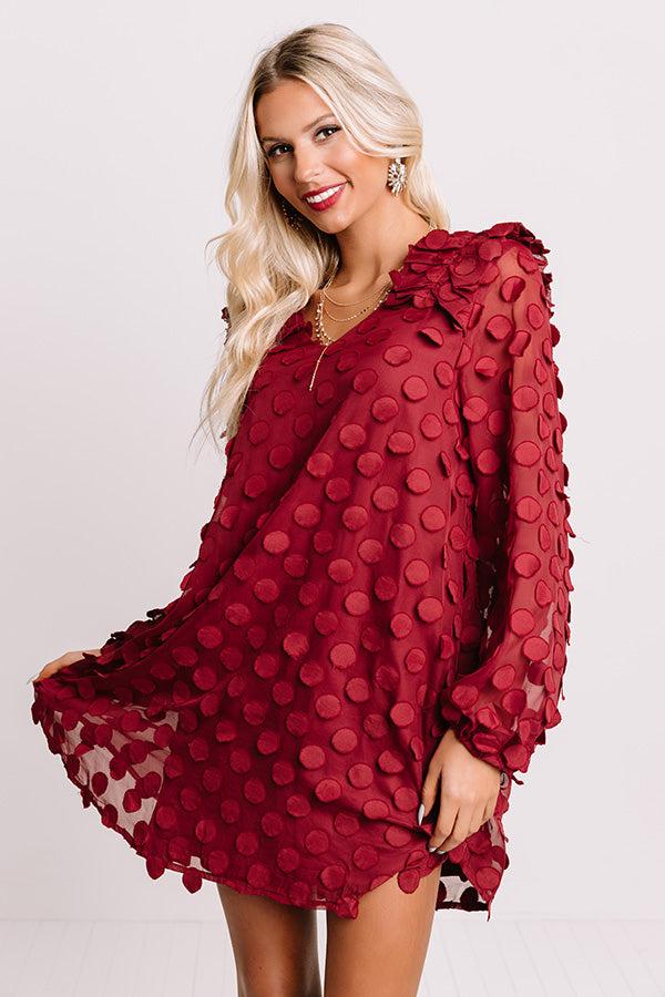 Impressions Cute Collab Shift Dress In Wine