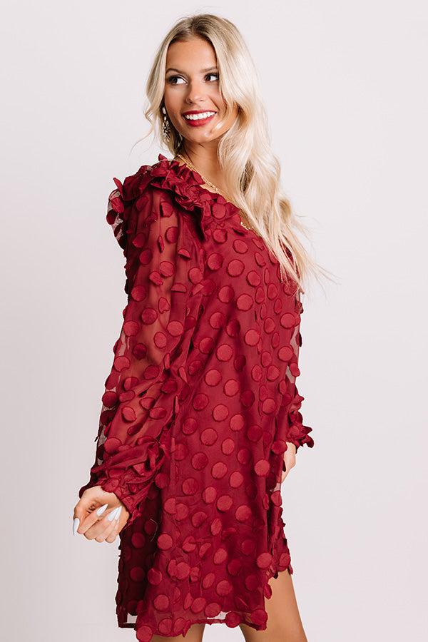 Impressions Cute Collab Shift Dress In Wine