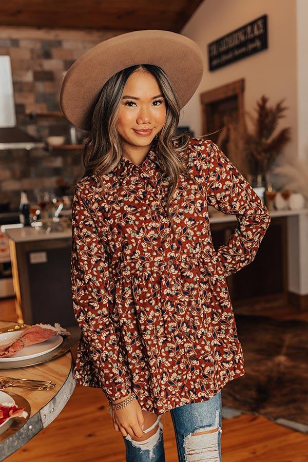 Impressions Dare To Dream Floral Button Up