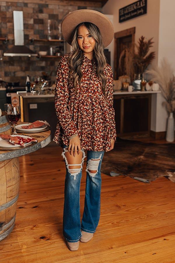 Impressions Dare To Dream Floral Button Up