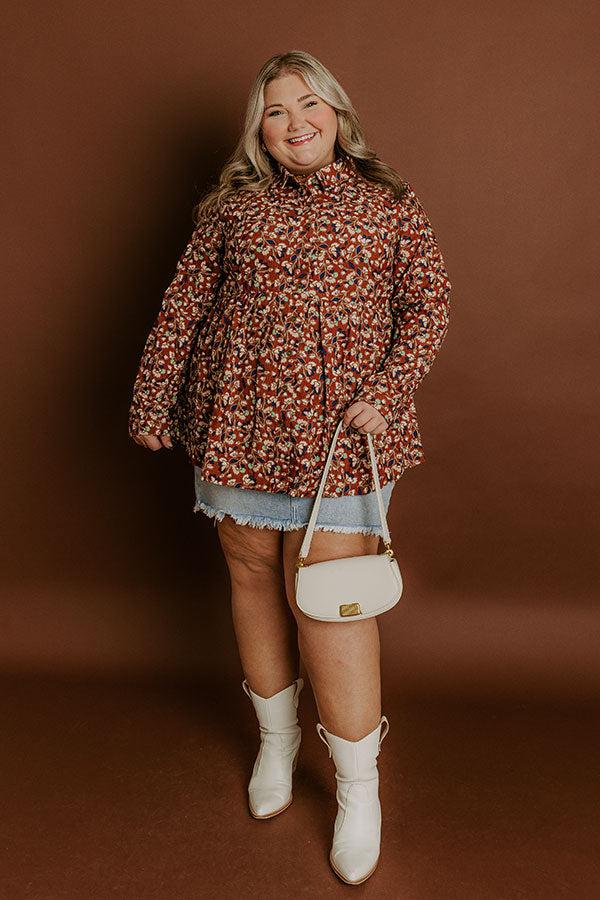 Impressions Dare To Dream Floral Button Up Curves