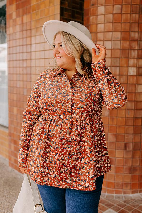 Impressions Dare To Dream Floral Button Up Curves
