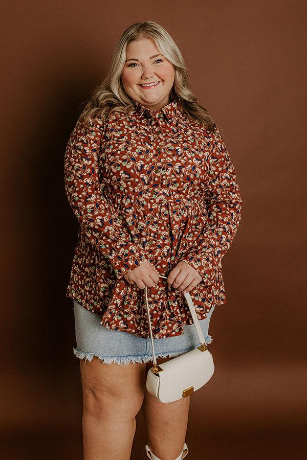 Impressions Dare To Dream Floral Button Up Curves