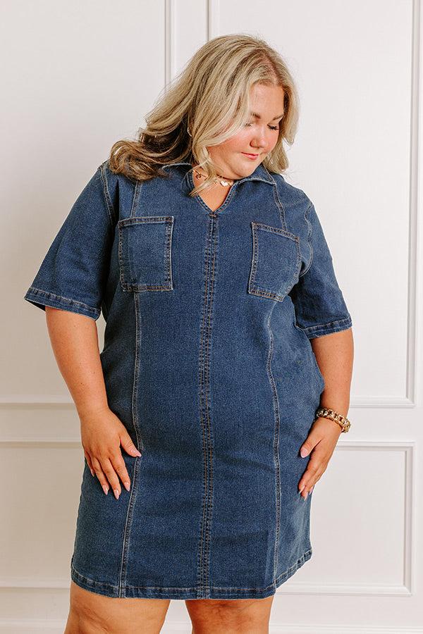 Impressions Darling Moment Denim Mini Dress Curves