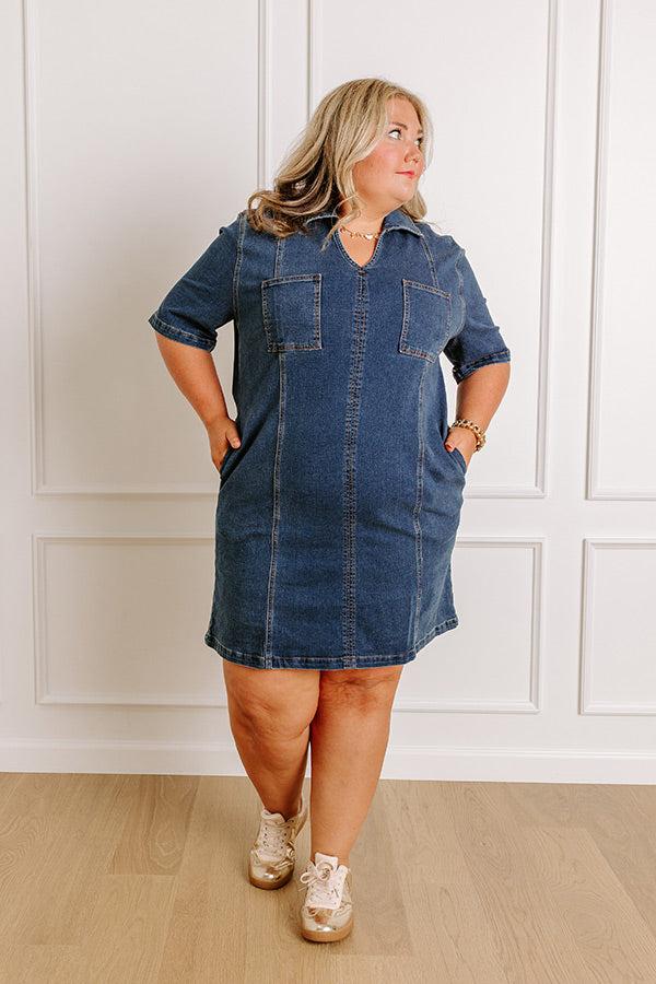 Impressions Darling Moment Denim Mini Dress Curves