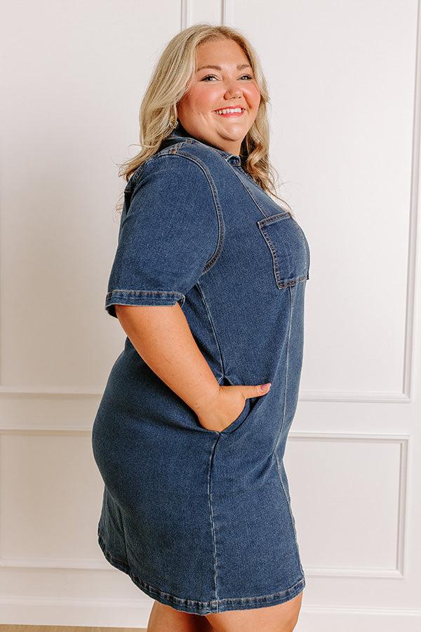 Impressions Darling Moment Denim Mini Dress Curves