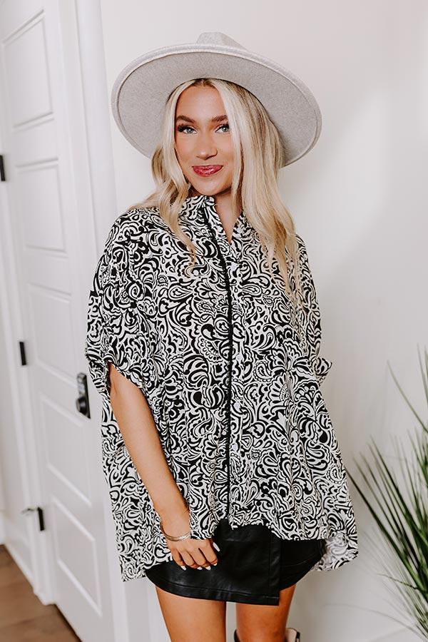 Impressions Daylight Mix Button Up In Black