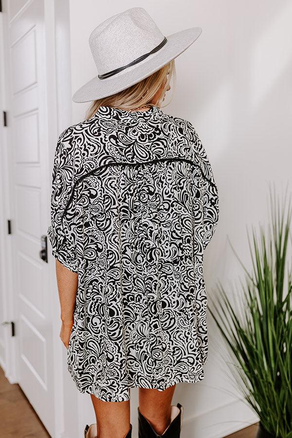 Impressions Daylight Mix Button Up In Black