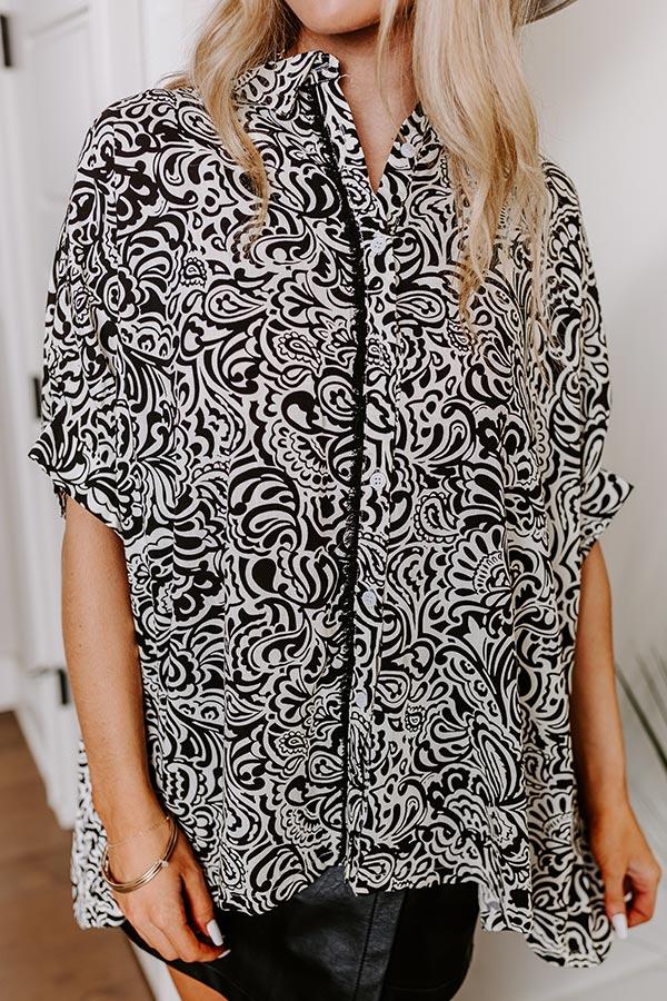 Impressions Daylight Mix Button Up In Black