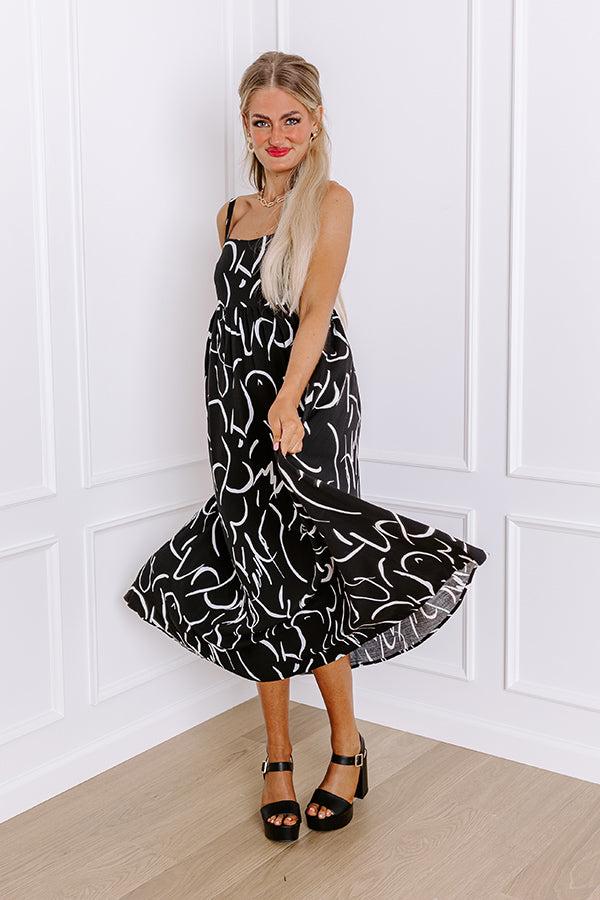 Impressions Deco Darling Linen-Blend Midi