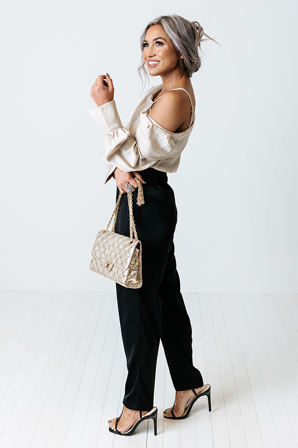 Impressions Defined Bliss Satin Pants In Black