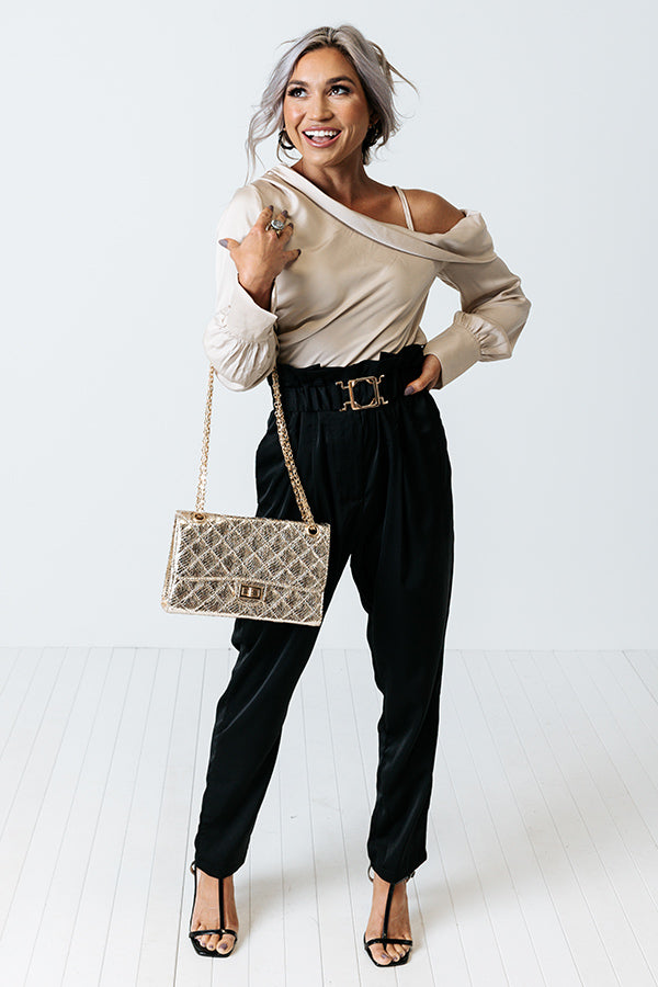 Impressions Defined Bliss Satin Pants In Black