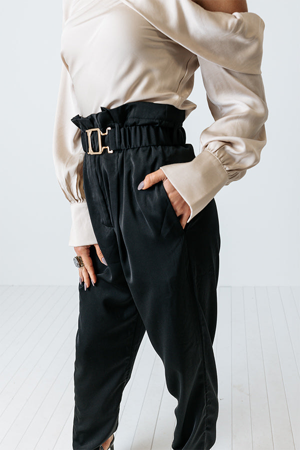 Impressions Defined Bliss Satin Pants In Black