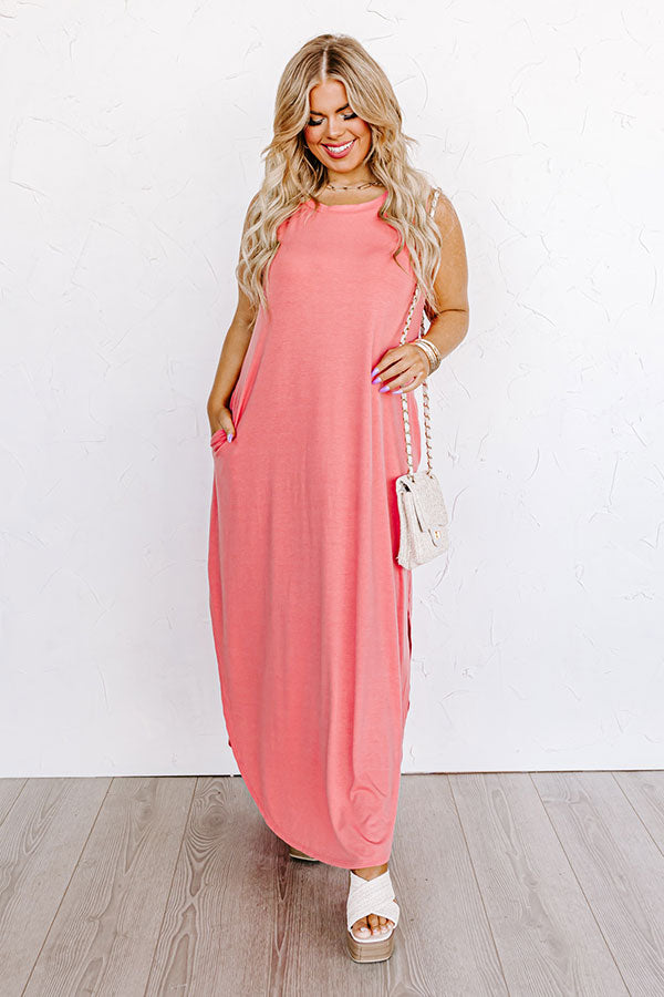 Impressions Desert Shade Maxi In Dark Coral Curves