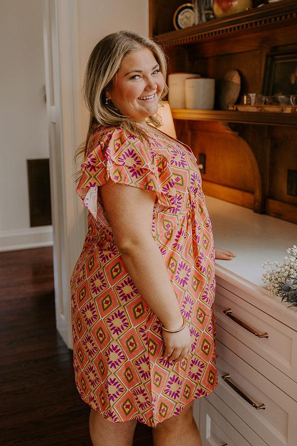 Impressions Dinner In Cabo Mini Dress In Peach