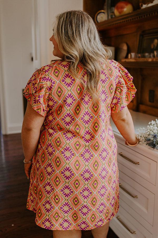 Impressions Dinner In Cabo Mini Dress In Peach