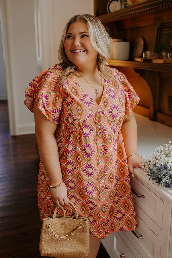 Impressions Dinner In Cabo Mini Dress In Peach