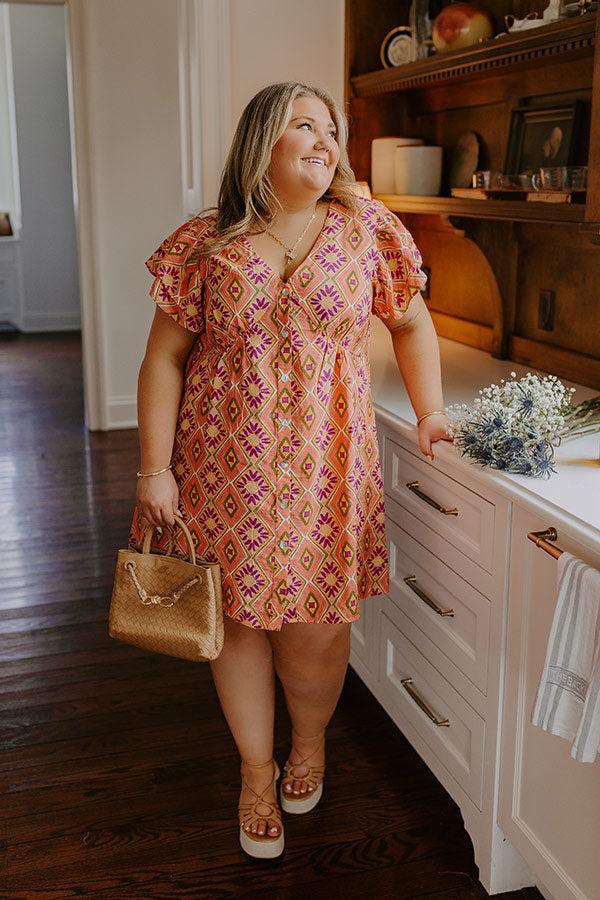 Impressions Dinner In Cabo Mini Dress in Peach