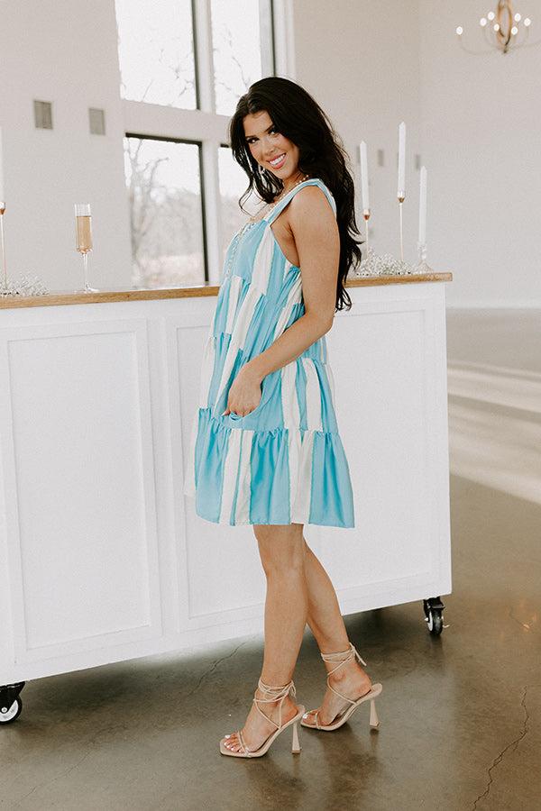 Impressions Dip And Twirl Shift Dress In Sky Blue