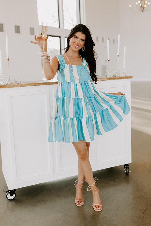 Impressions Dip And Twirl Shift Dress In Sky Blue