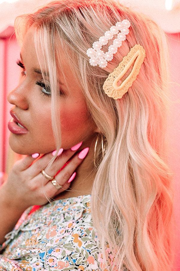 Impressions Divine Bliss Hair Clip Set In Yellow