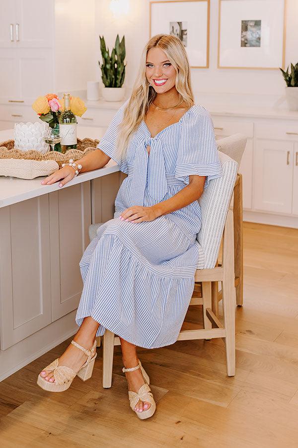 Impressions Dockside Dreams Seersucker Maxi Dress