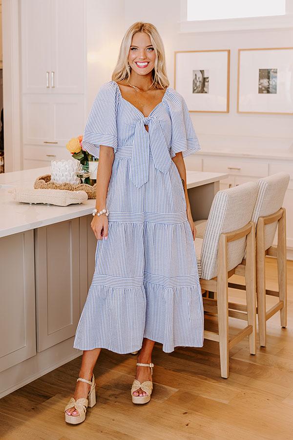 Impressions Dockside Dreams Seersucker Maxi Dress