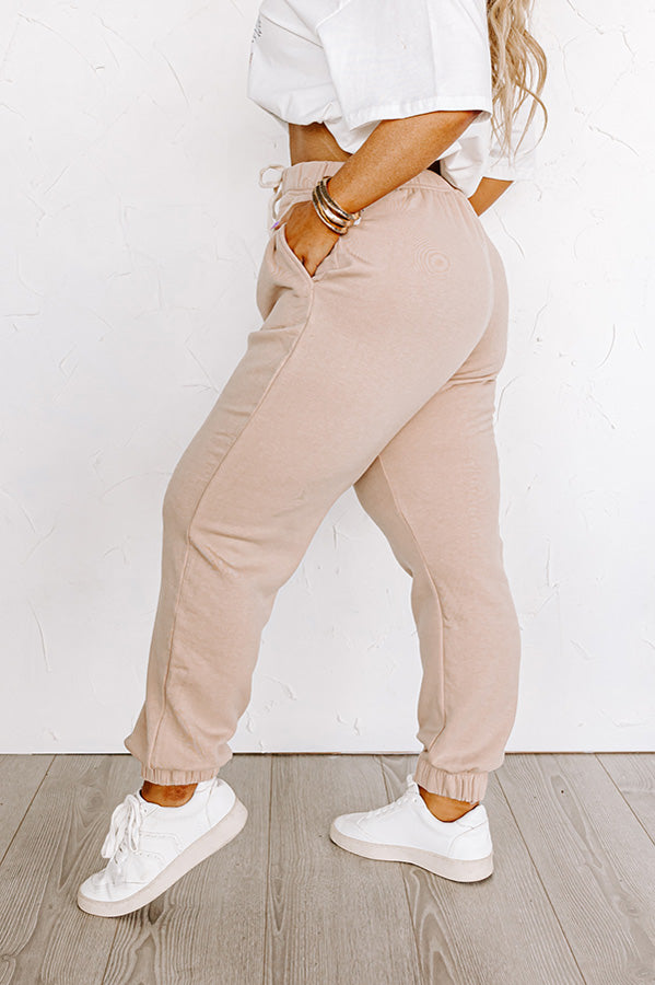 Impressions Down Time Joggers In Iced Latte Curves