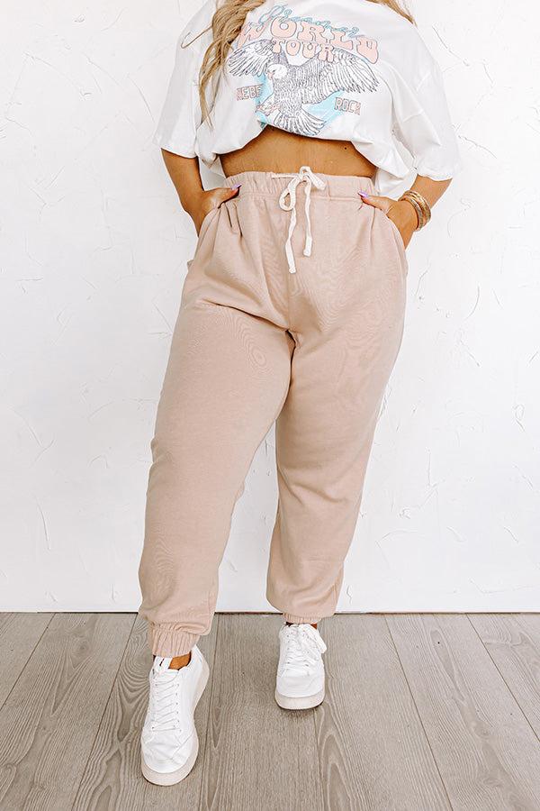 Impressions Down Time Joggers In Iced Latte Curves