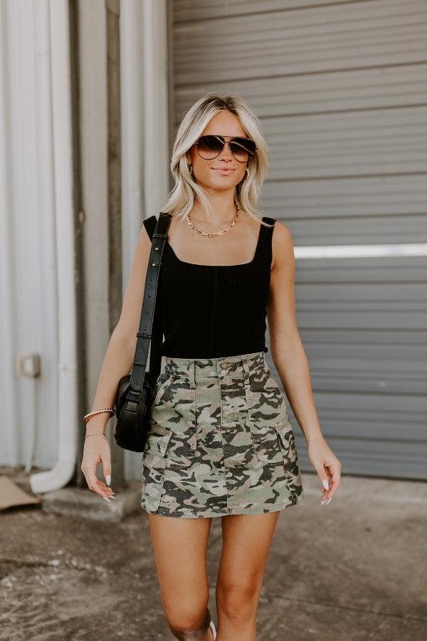 Impressions Downtown Diva Ribbed Top in Black