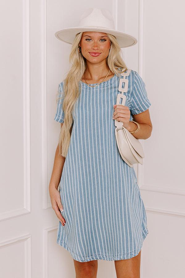 Impressions Downtown Stroll Chambray Mini Dress