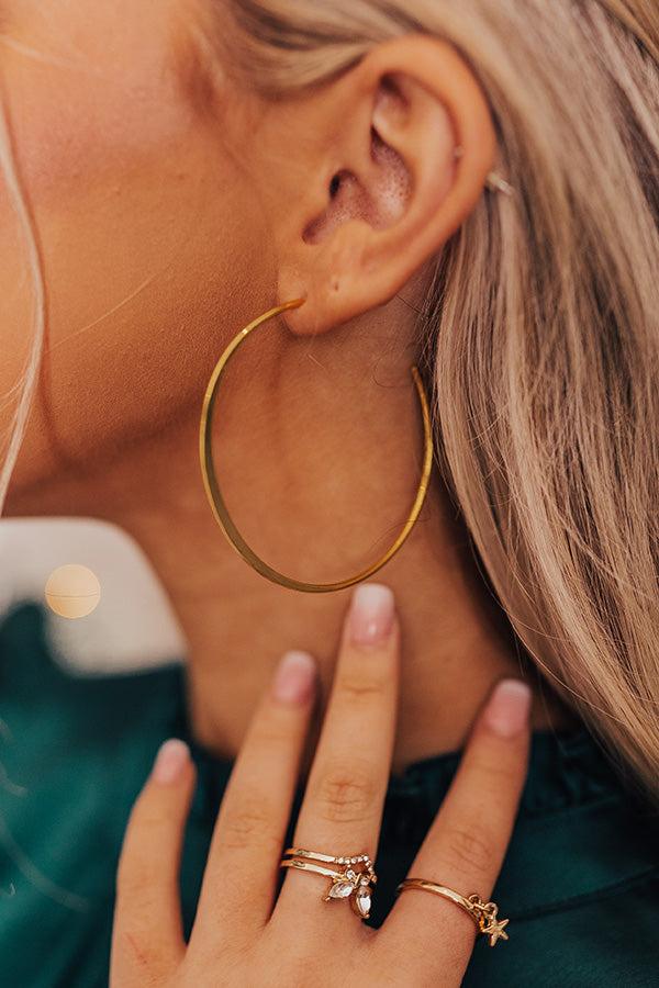 Impressions Drama Queen Hoop Earrings In Gold