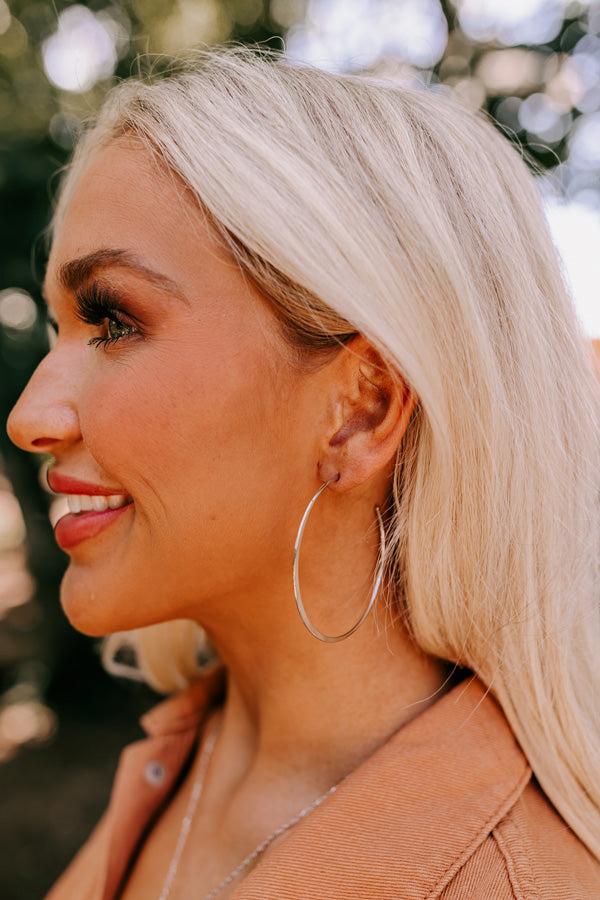 Impressions Drama Queen Hoop Earrings In Silver