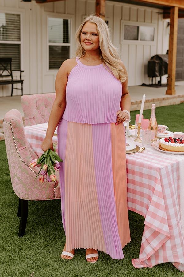 Impressions Dreamy Daze Pleated Maxi Curves