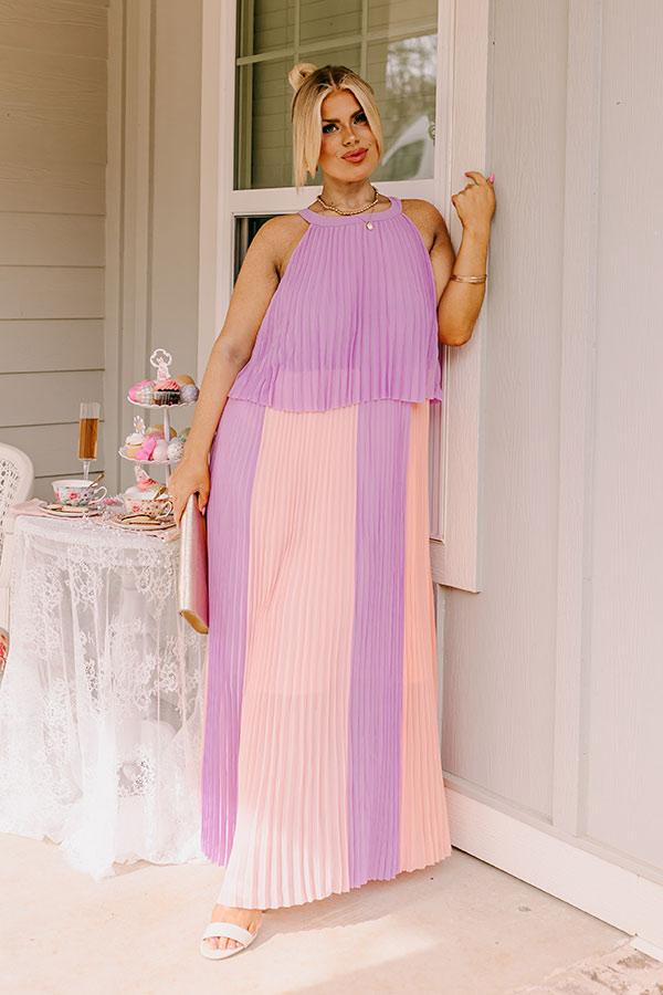Impressions Dreamy Daze Pleated Maxi Curves