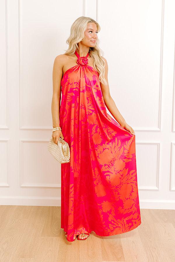 Impressions Dreamy Gaze Satin Maxi Dress