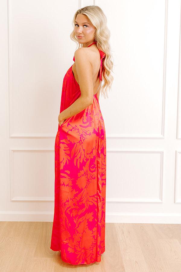 Impressions Dreamy Gaze Satin Maxi Dress