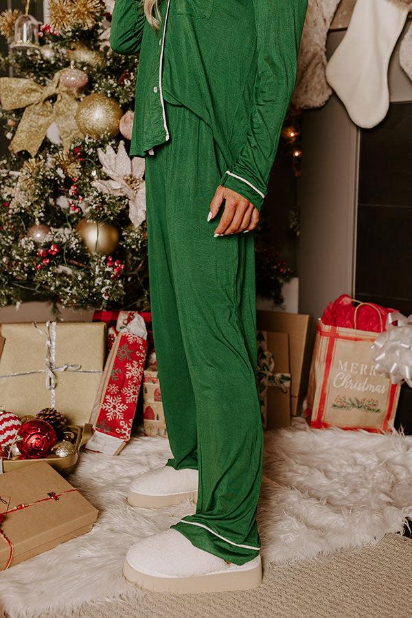 Impressions Early Morning Pajama Pants In Green