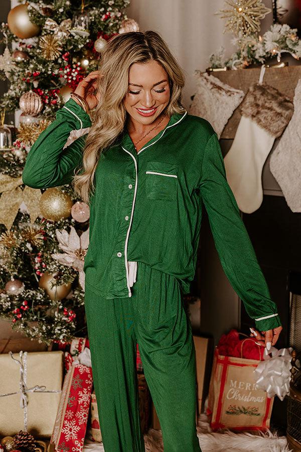 Impressions Early Morning Pajama Top In Green