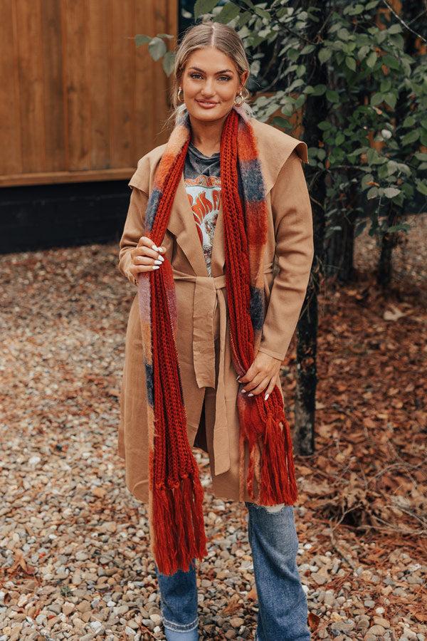 Impressions Early Start Knit Scarf In Rust