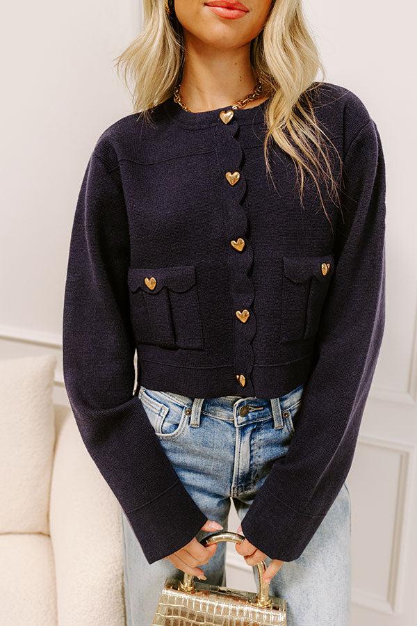 Impressions Easy To Style Knit Cardigan In Navy