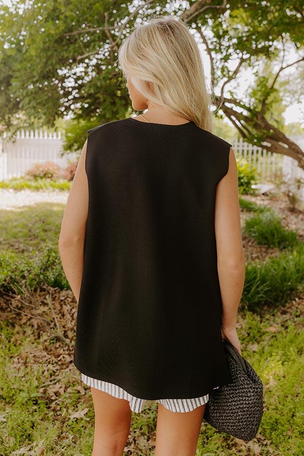 Impressions Effortlessly You Knit Top In Black