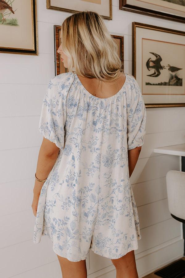 Impressions English Garden Linen-Blend Romper