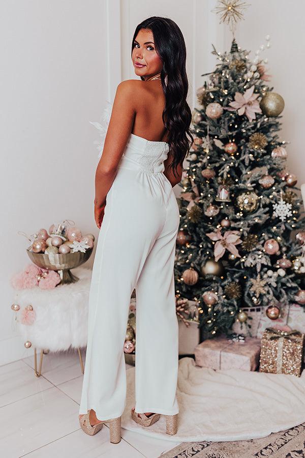 Impressions Expect The Best Feather Jumpsuit