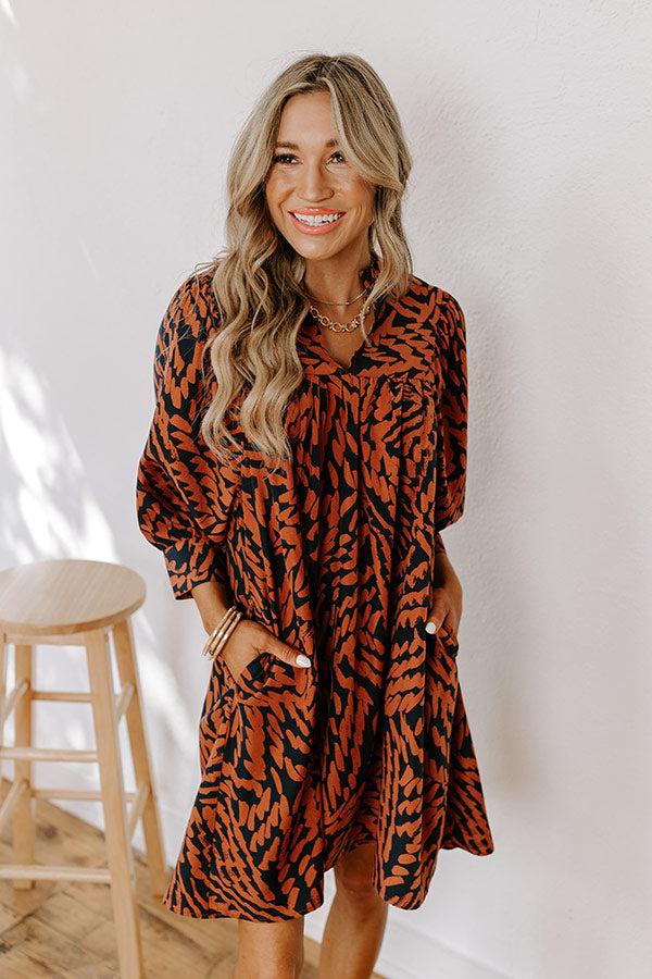 Impressions Fall Brunch Babydoll Mini Dress