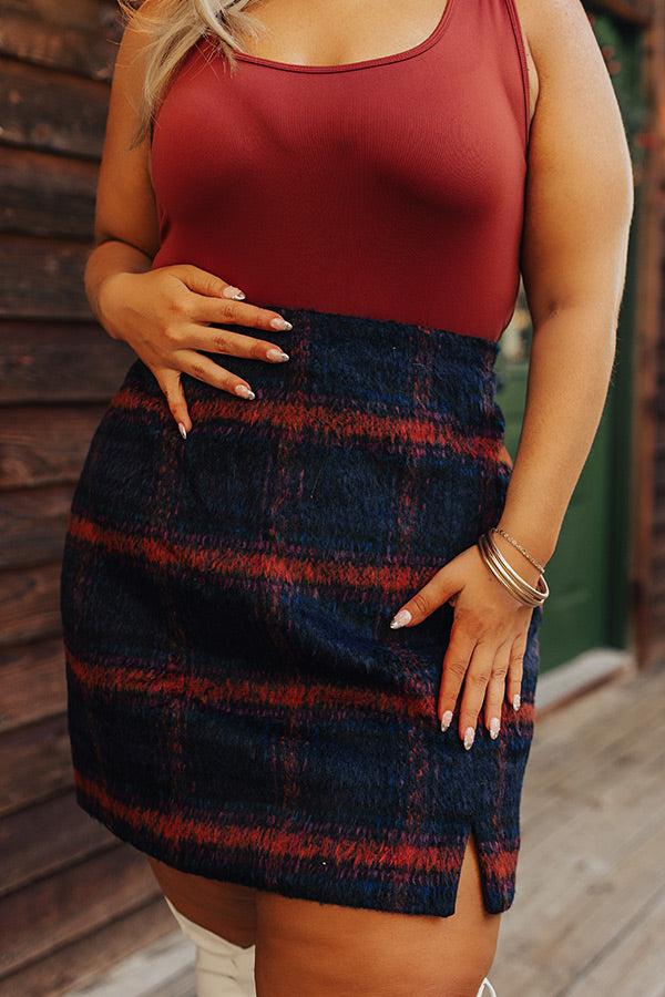 Impressions Fall Frenzy Plaid Skirt Curves