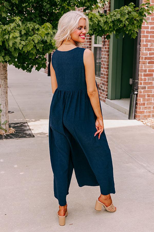 Impressions Fall Into Happiness Jumpsuit In Navy
